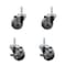 Service Caster 3 Inch Thermoplastic  Rubber Wheel Swivel 58 Inch Threaded Stem Caster Set 2 Brakes SCC SCC-TS20S314-TPRB-58212-2-TLB-2 - alternate 1
